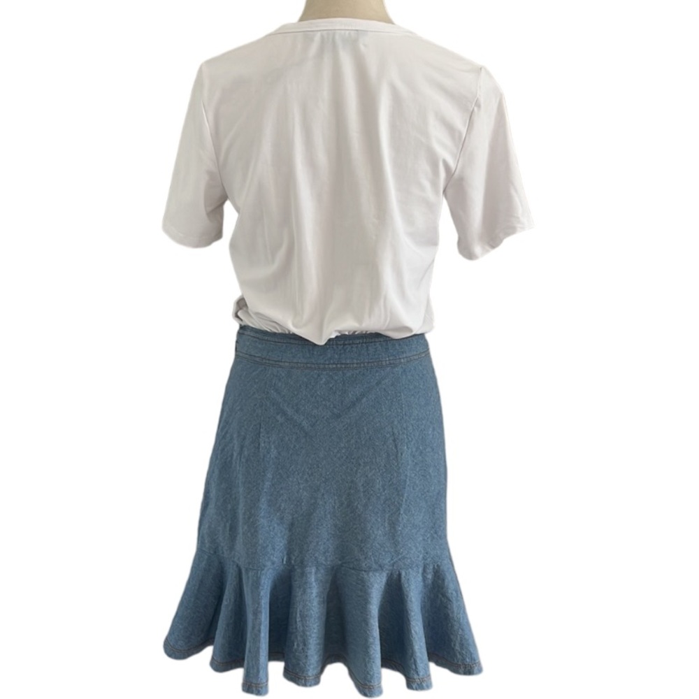 Veronica Beard Blue Ruffled Mini Dress - Picture 3 of 14